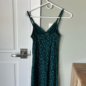 Brandy Melville Elegant Green Floral Dress